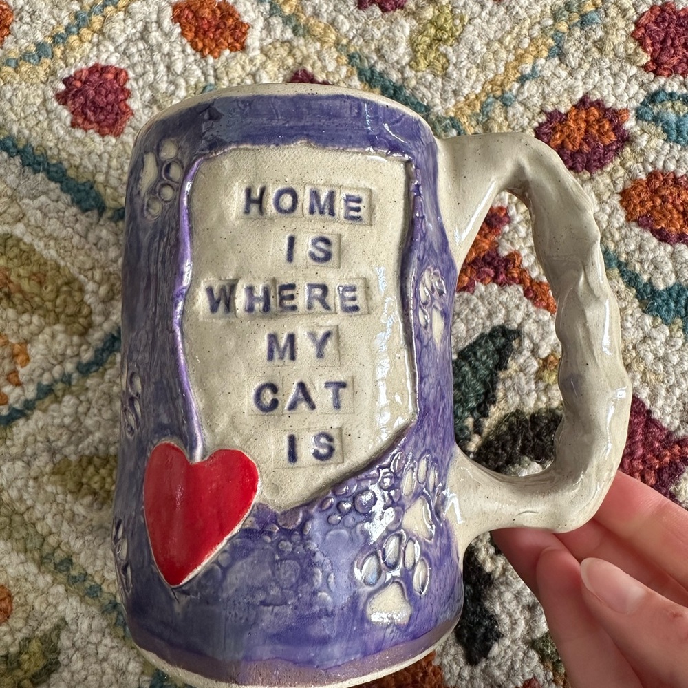 Pottery Cat Coffee Mug